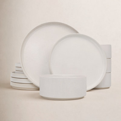 Azal 12-Piece Stoneware Dinnerware Set, Service for 4