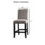 Chaise de salle à manger rembourrée en tissu à hauteur de comptoir de style rustique-551317349