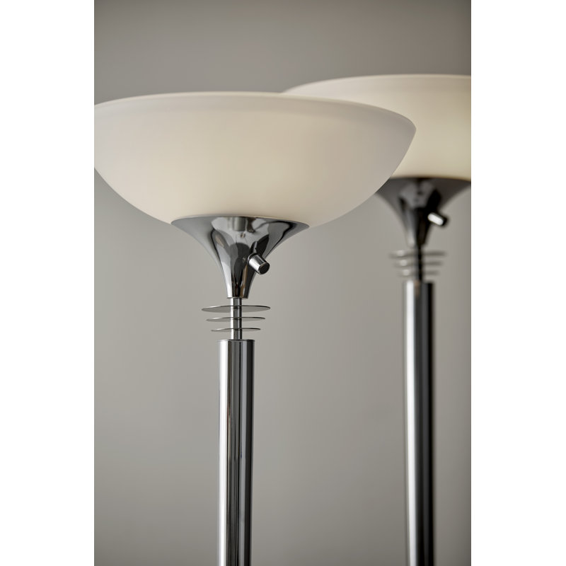 Bertolde 71.5'' Torchiere Floor Lamp, Chrome