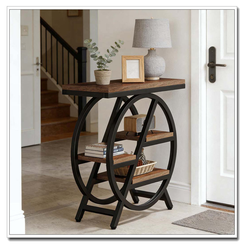 Console, Brun rustique, 25.61" H x 25.61" W x 11.82" D