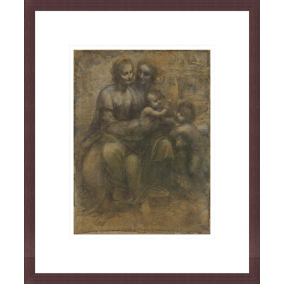 La Vierge à  l'Enfant avec sainte Anne et saint Jean-Baptiste, de Léonard de Vinci - Reproduction giclée encadrée