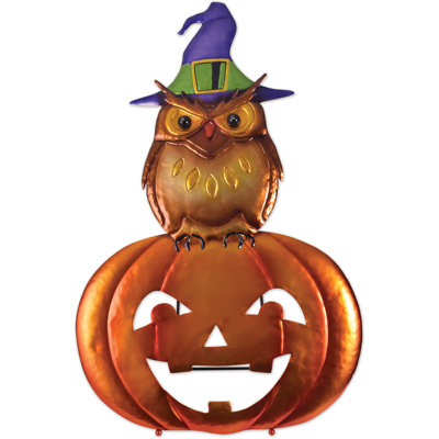 Hibou solaire et potiron Greeter