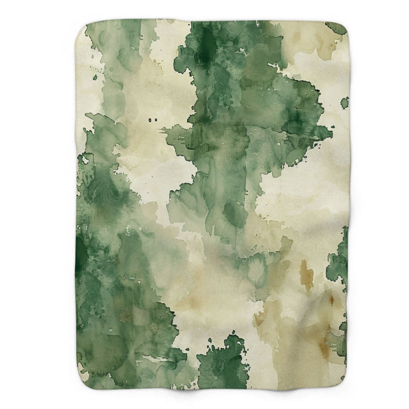Couleurs camouflage - couverture Sherpa de qualité supérieure 1 pièce, Lit simple