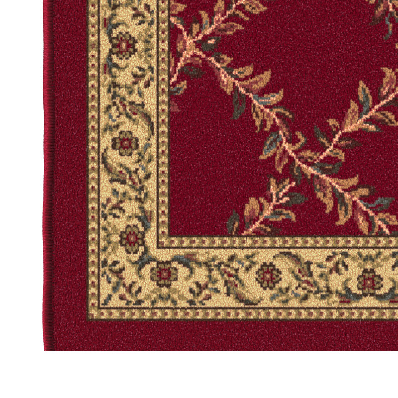 Non-Slip Trellis Area Rug For Living Room, Hallway Runner, Entryway Rug, Red, Rectangle 1'10.5" x 7'