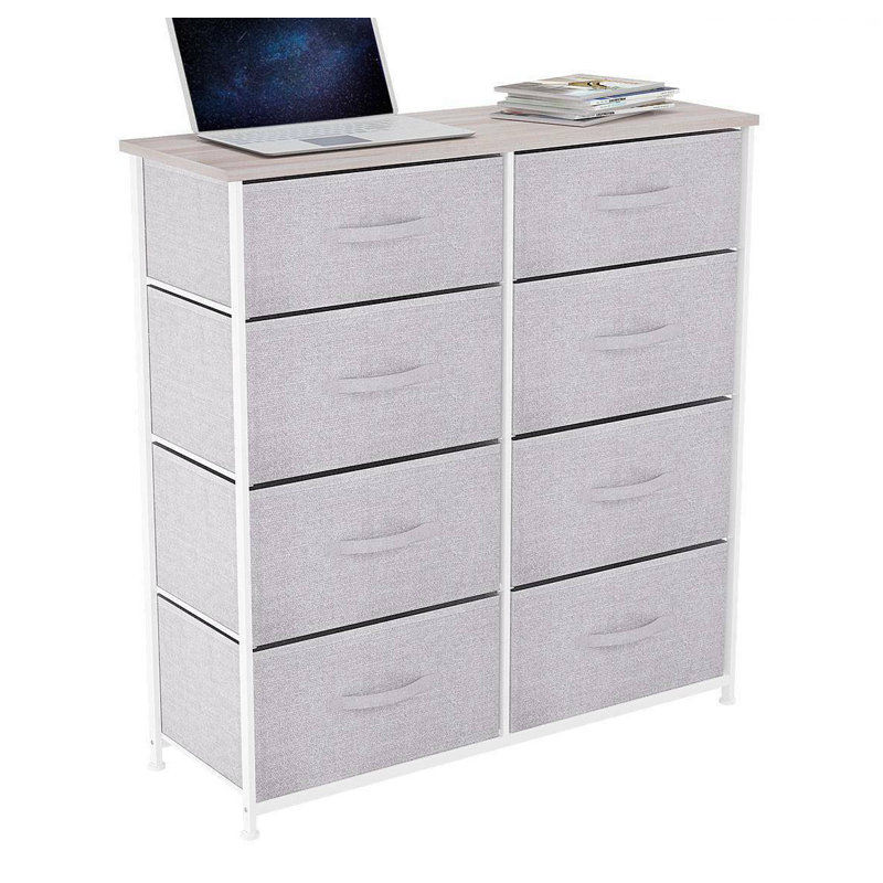 Commode de rangement à 8 tiroirs Eriksson, Blanc