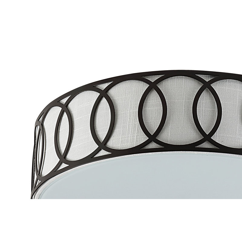 Plafonnier encastré en métal Hershberger, Bronze frotté à l'huile, H 5,5 po x l 15,5 po x P 15,5 po