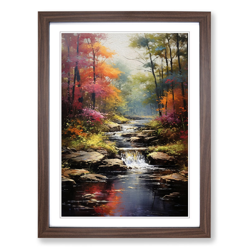 Landscape Impressionism Art - Framed Print, Walnut Framed, 64cm H x 46cm W x 2cm D