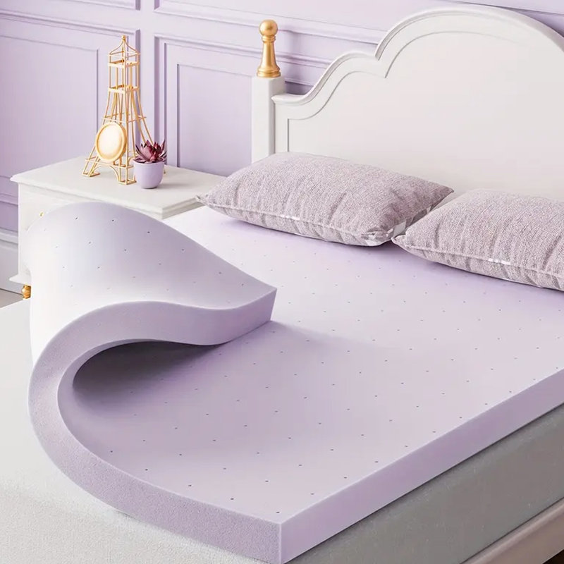 Coussin en mousse à mémoire de forme de 2 pouces, mauve moderne avec refroidissement ventilé pour le contrôle de la température dans la chambre à coucher, lit double, lit mauve, refroidissement, qualité du sommeil