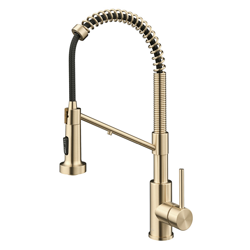 Robinet de cuisine KRAUS 2-en-1 à filtre à eau rétractable à poignée simple de style commercial pour osmose inverse ou système de filtration d'eau KRAUS