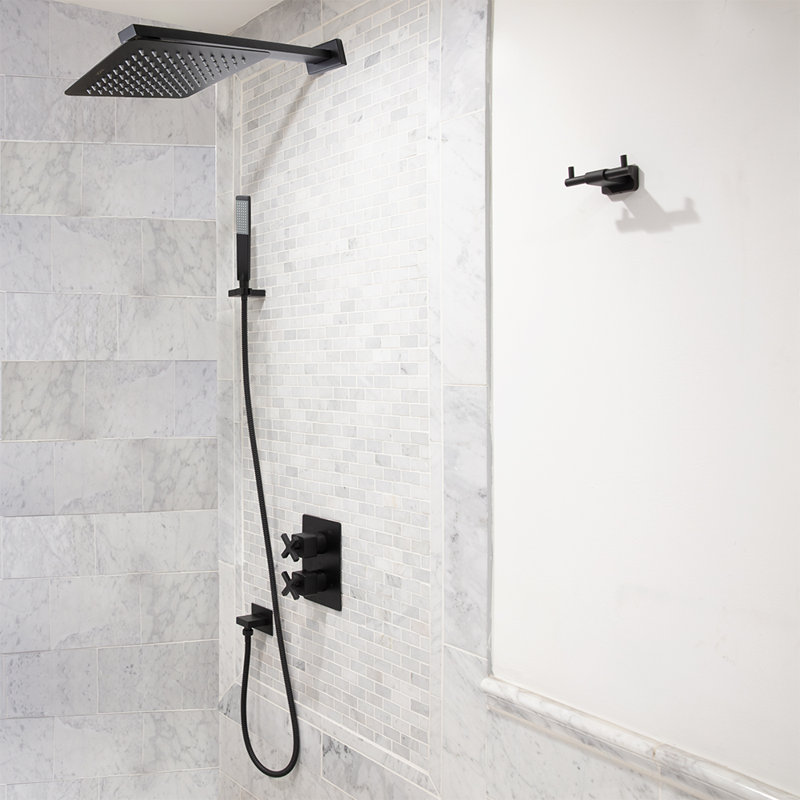 Eleganza 2-Way Diverter Thermostatic Valve, Matte Black