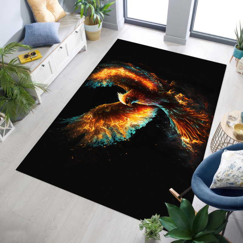 Classic Design Non Woven Soft Type Printed Rug with Elegant Floral Pattern for Living Room Decoration, Rectangle 2' x 2'11"