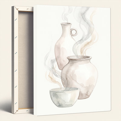 «Gallery Wrap», art mural sur toile pour le salon, la chambre à coucher, le bureau ou le vestibule - décoration murale décorative avec vase fumée