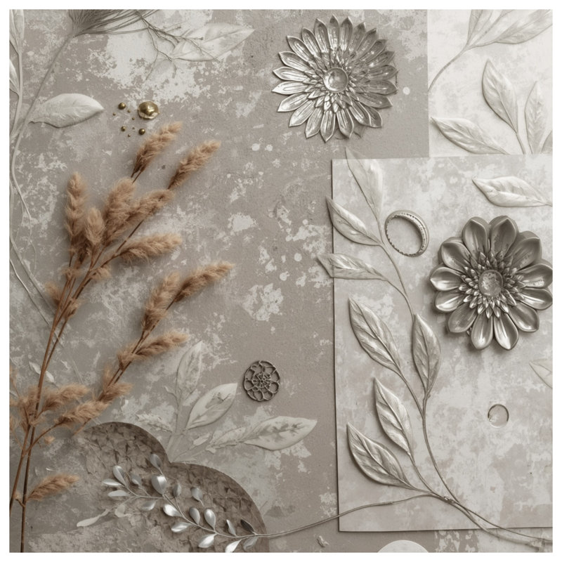 Rideaux de douche Metall Floral, 70in W x 84in H