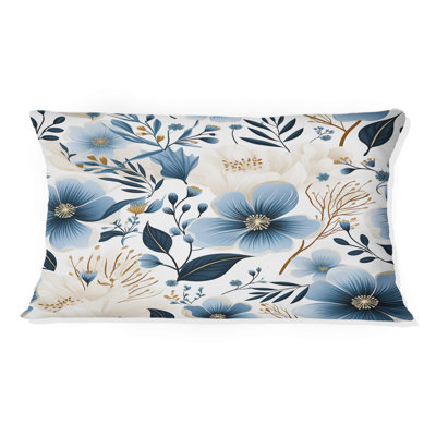 Motif floral II bleu et ivoire - motif floral imprimé
