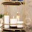 Meuble-lavabo en métal, organisateur de parfum doré, plateau de service à 2 niveaux