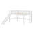 Full Size Low Loft Bed With Slide And Ladder,Wooden Bed Frame With Guardrails For Girls,Boys,No Box Spring Required-799477743