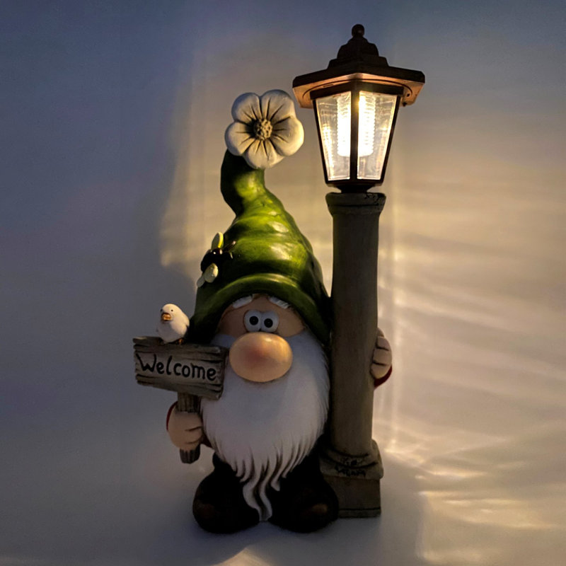 2 Piece Garden Gnomes with Solar Lights Shortstack and Dinkle Set