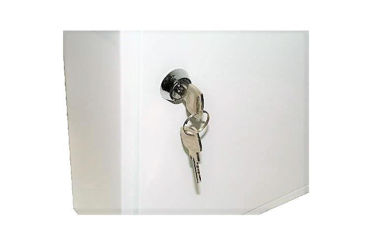 Lockable Medicine Cabinet White Metal Wall Mounted First Aid Storage Box Stainless Steel Cabinet With 2 Keys Home Office School