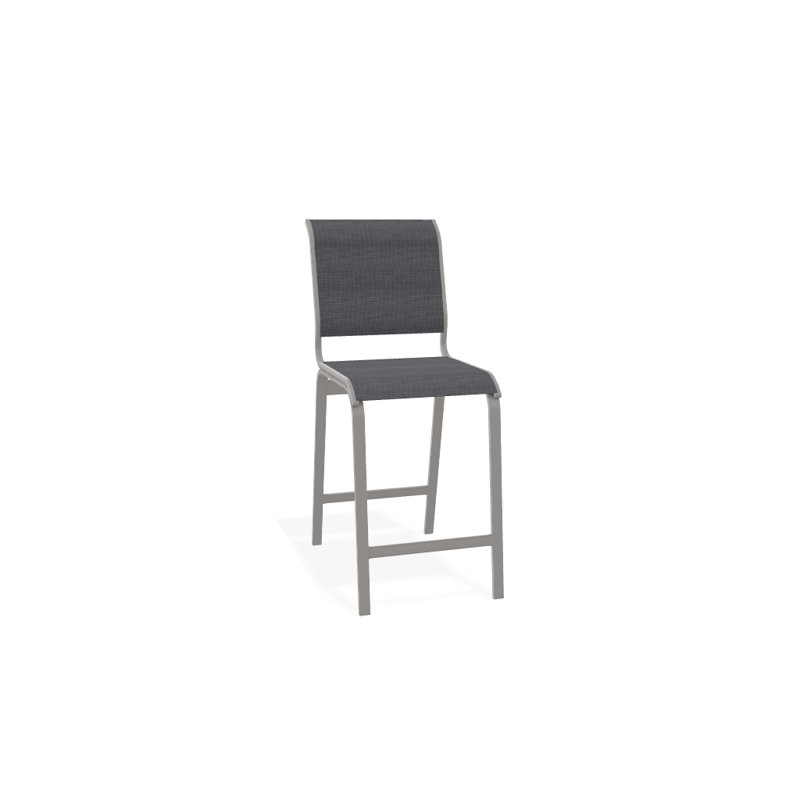 Tabouret de bar 26 po Holna, Gris chaleureux texturé, Étain Augustine
