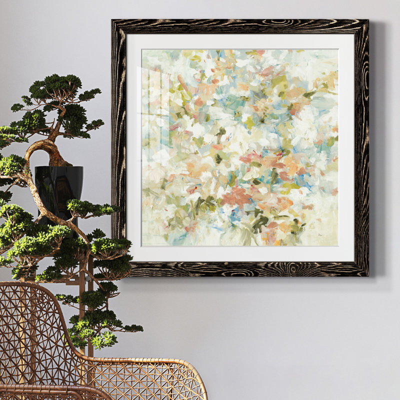 «Aprill FLORAL BLUSH Floral Blush», reproduction de cadre photo, H 34,5 po x l 34,5 po x P 1 po, Cadre noir