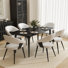 Ensemble de table de salle à manger 6 pièces avec chaises d'appoint en similicuir et 6 pièces