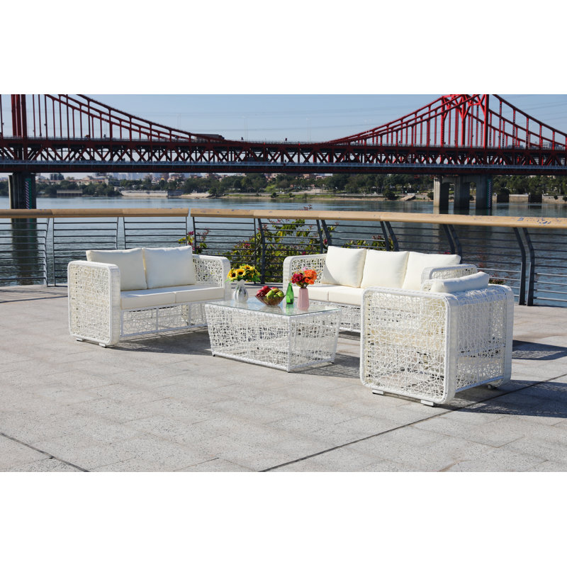 Wicker 6 - Person Patio Conversation Set