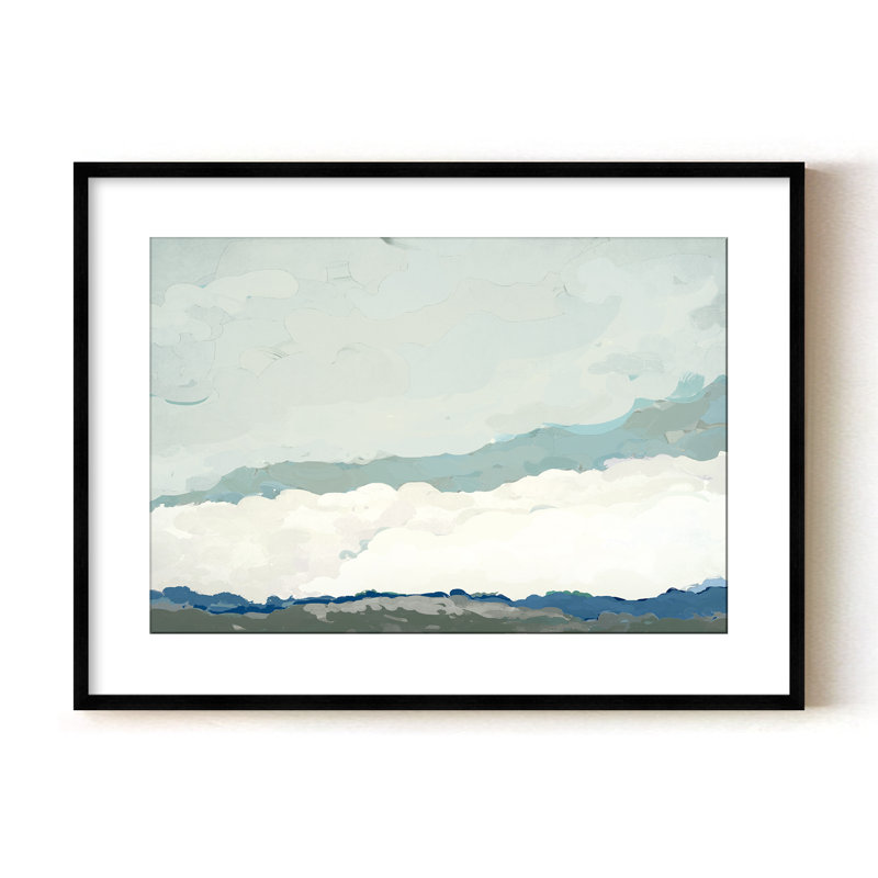 Costa Modscape V par Chichi - Peinture de paysage côtier moderne, H 32 po x l 24 po, Noir