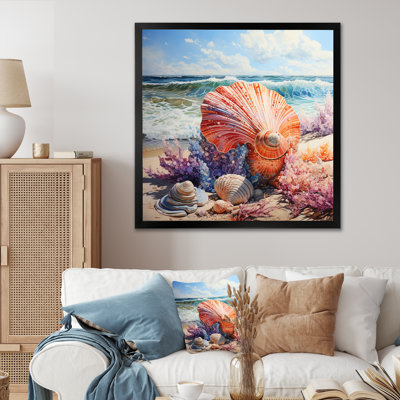 " Beach Seashell Symphony Pointillism "