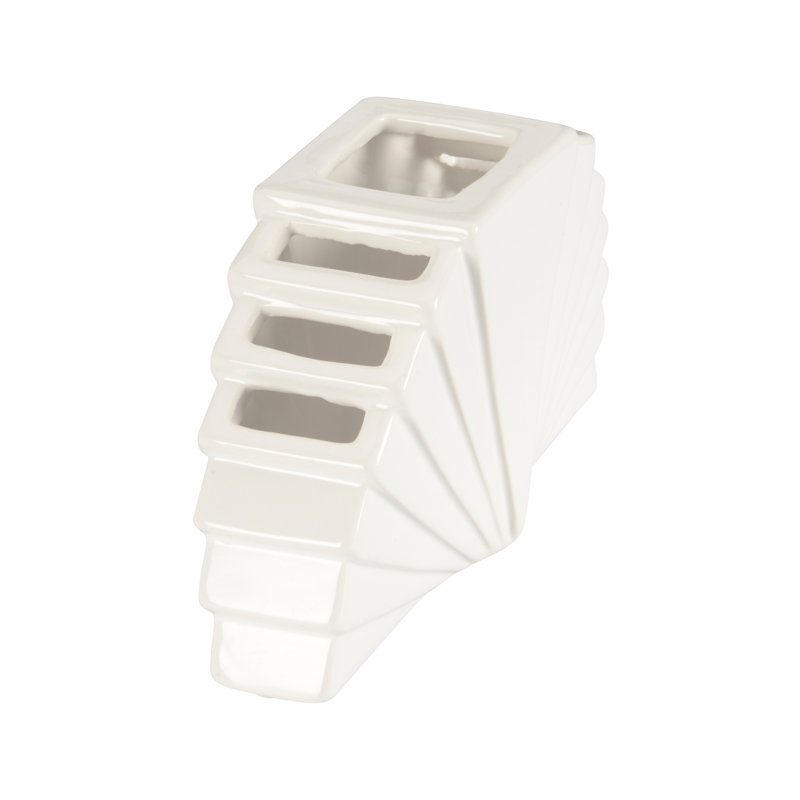 La Feria Vase - White (SM), 5" H x 9' W x 2.75" D