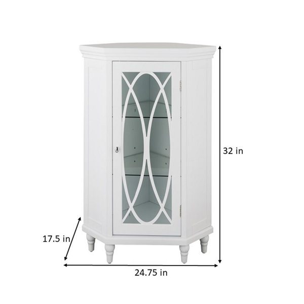 Elegant Home Fashions Delaney 1-Door Linen Cabinet, White