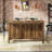 59-Inch Home Bar Table Unit, 3-Tier Counter Height Pub Table with Storage Shelves-1283913458