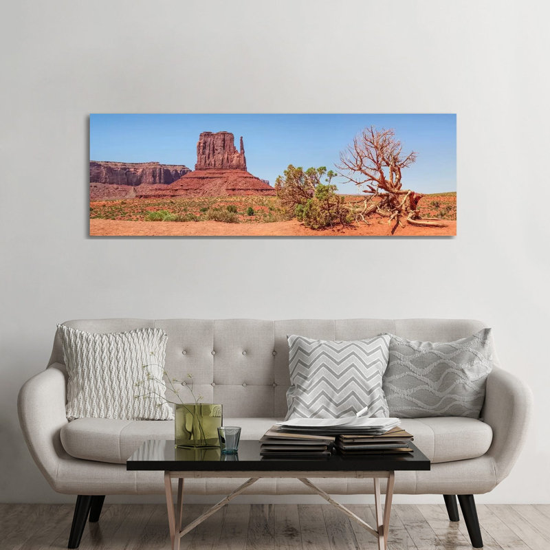 Monument Valley Sentinel Mesa & West Mitten Butte by Melanie Viola - Wrapped Canvas Panoramic Print, 182.88 cm H x 60.96 cm W