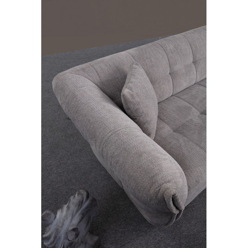 Canapé d’angle, Mélange de polyester gris, H 29,5 po x l 65 po x P 41,3 po