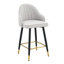 Ensemble de 2 tabourets de bar en cuir PU gris clair: hauteur de 37,7 po, hauteur de siège de 25 po, repose-pieds d'appoint doré, idéal pour un îlot de cuisine, un bar et une salle à manger-1048624057