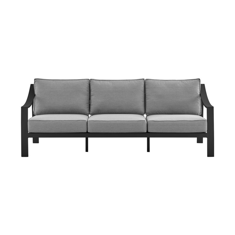 Canapé d'extérieur en aluminium Lamario, Noir/gris