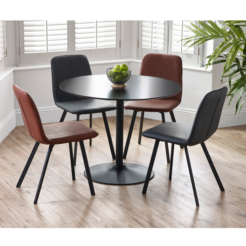 Hillegier Round Metal Base Dining Table