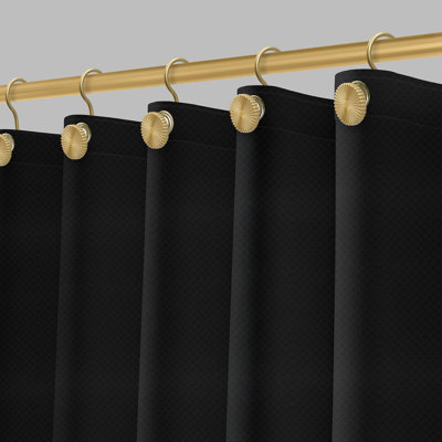Acento Diamond PEVA Shower Liner with Gold Grommets, Soft-Touch, 72" x 72", Frosted