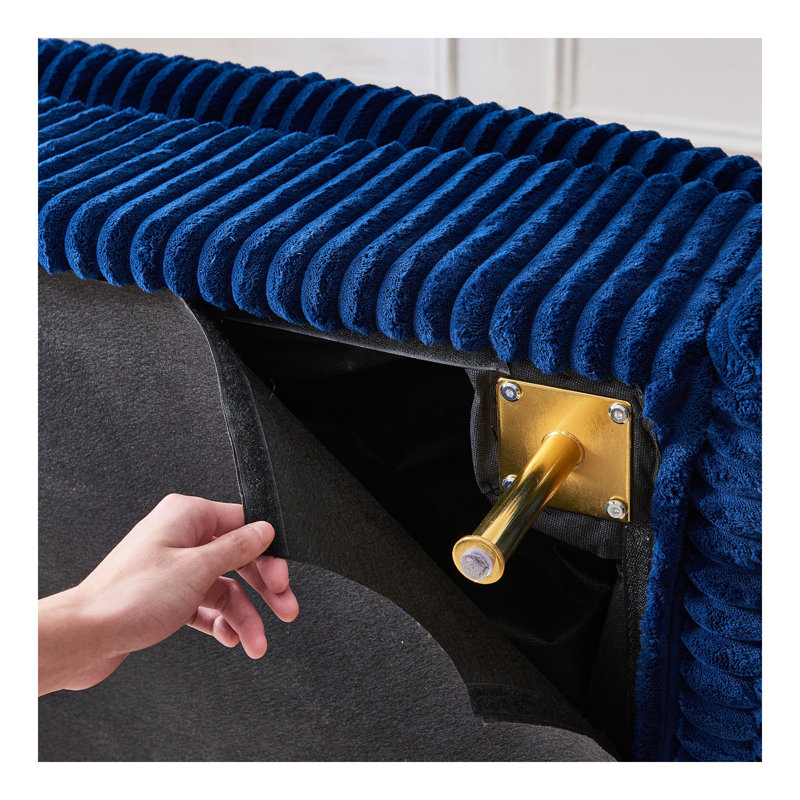 Fauteuil en velours côtelé Leisure, Bleu
