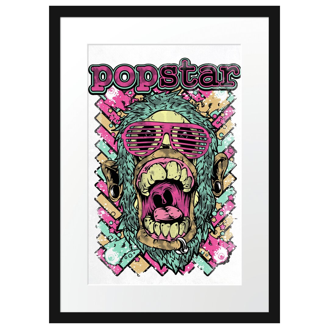 Gerahmtes Poster Pop Star White