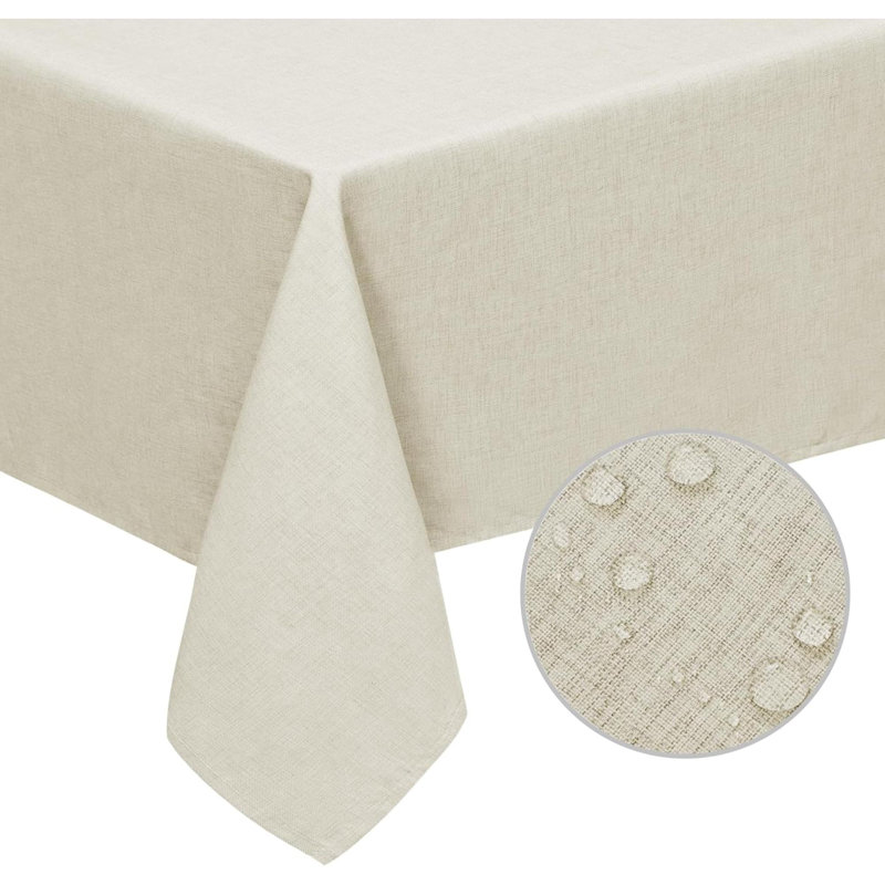 Nappe imperméable et résistante aux taches Rectangle résistant aux taches Tissu de table rectangulaire sans plis pour cuisine, salle à manger, fête, mariage, restaurant