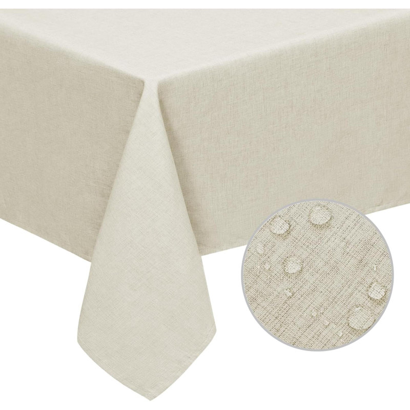 Waterproof Spill-Proof Tablecloth Stain Resistant Rectangle Table Cloth Wrinkle Free Decorative Fabric For Kitchen, Dining, Party, Weddings, Restaurants