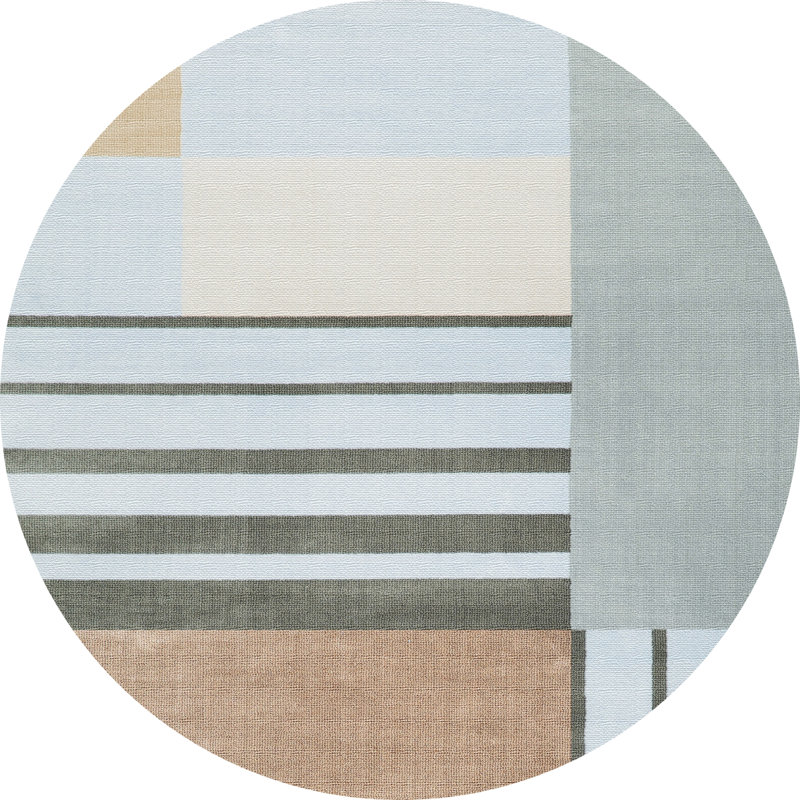 Rezzani Geometric Vinyl Area Rug, Round 150cm