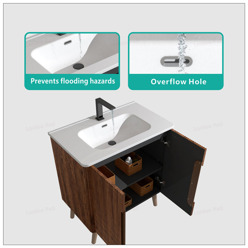 Meuble-lavabo rayé 30 po avec lavabo