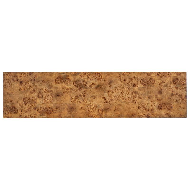 Transitional Brown and Gold Wood Console Table