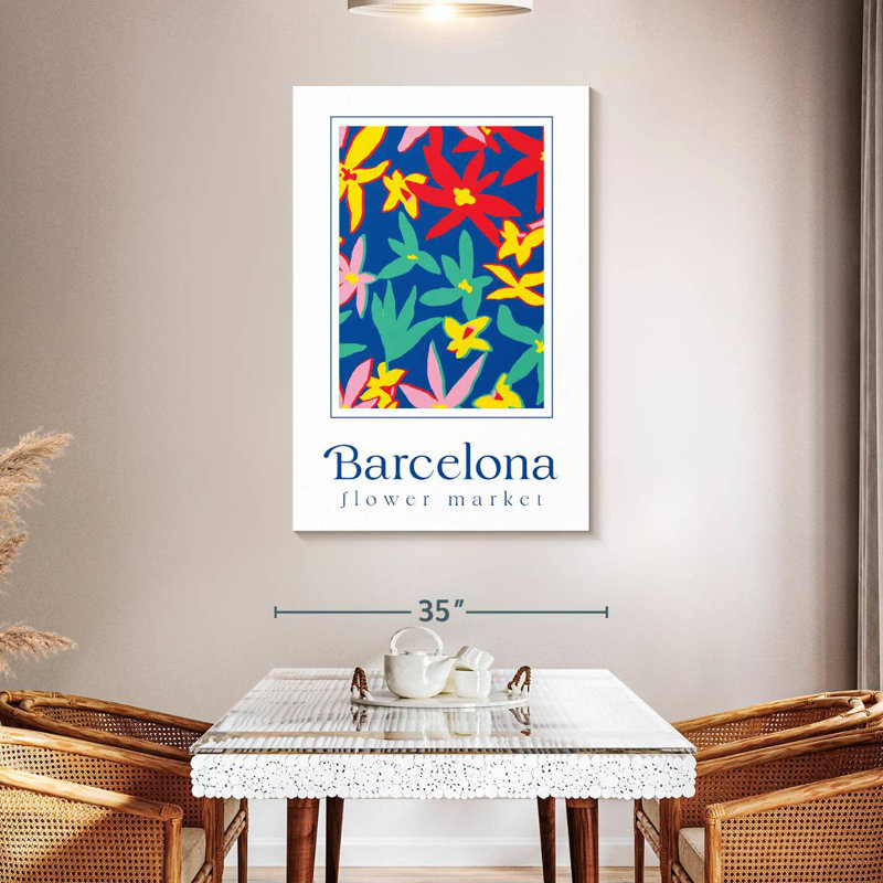 Harnek Barcelona Flower Market Poster, 48" H x 32" W