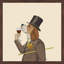« beagle wine snob », reproduction d’impression encadrée-21849958