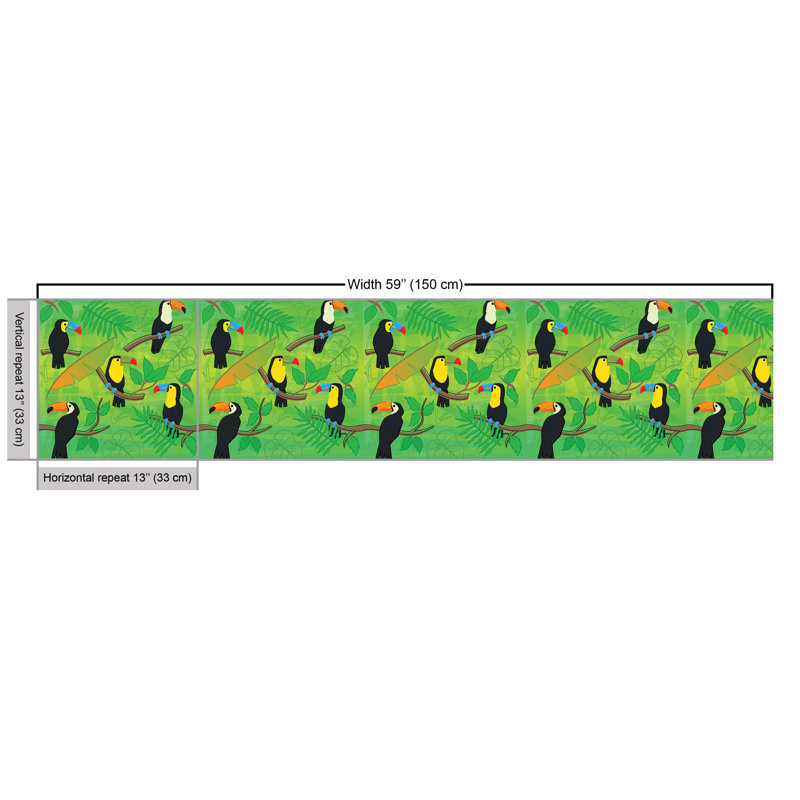 Chinenyenwa Tropical Toucans on Jungle Leaves Exotic Island Feels Multi-Purpose Fabric