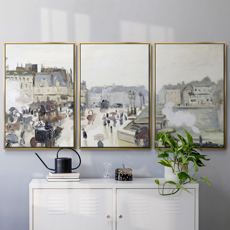 The Pont Neuf, 1872, reproduction sur toile 3 pièces, Noir, noir, noir, noir, H 36 po x l 75 po x P 2 po