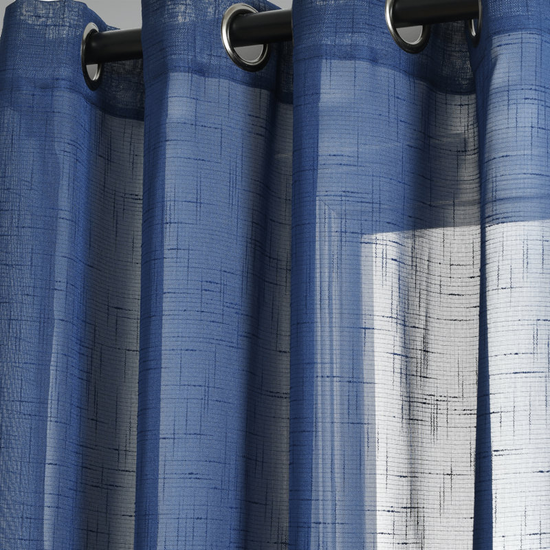 Westerman Sheer Polyester Curtain, Navy
