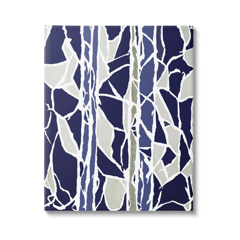 Indigo pierres mosaïque abstraite moderne en verre, Plaque murale, H 16 po x l 20 po